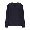 thumbnail image 6 of Miluxas Women's Heart Cut Out Oversized Sweatshirts Long Sleeve Pullover Tops Navy M(M), 6 of 8