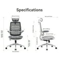 thumbnail image 2 of SIHOO M59AS Ergonomic Office Chair, High Dual Back Computer Chair with 3D Flip Armrests Headrest, Adaptive Dynamic Lumbar Support , Desk Chairs 300lb, 2 of 9