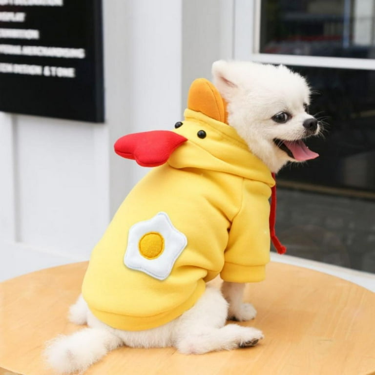 Deepwonder Warm Dog Winter Clothes Cute Duck Dog Coat Hoodies Fleece Pet Dogs Costume Jacket for French Bulldog Dog Coat