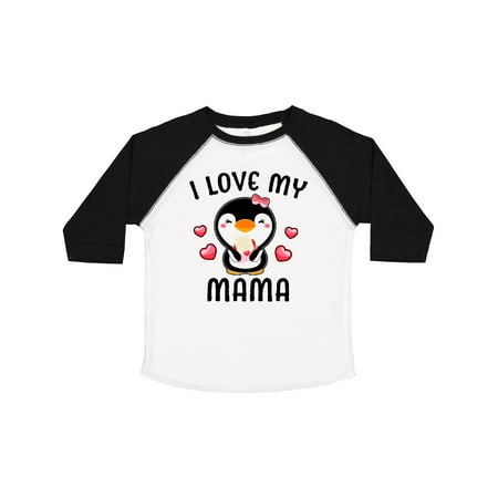 

Inktastic I Love My Mama with Cute Penguin and Hearts Gift Toddler Toddler Girl T-Shirt