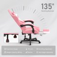 thumbnail image 4 of Wasait Gaming Chair with Footrest Adjustable Height Office Chair Ergonomic Computer Chair with Massage Lumbar Support Bunny Ears Video Gamer Chair for Adults,Pink, 4 of 8