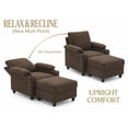thumbnail image 6 of Timbernest Accent Chair with Ottoman Set, Versatile Reclining Chair with Cup Holders, USB-C Ports and Storage, Brown, 6 of 7