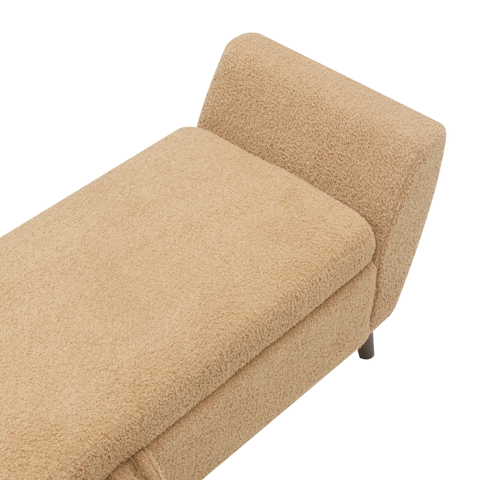 HOQBN 60" Modern Storage Bench with Mid-Centruy Wood Legs,Bench with Storage for Living Room, Bedroom Coffee