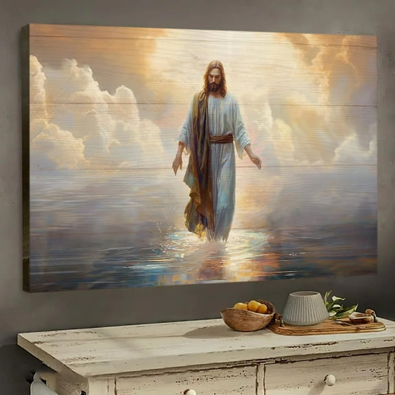 Jesus Walking On Water, Jesus Wall Art, Religious Wall Art Home Decor #1570, 8x12 UNFRAMED
