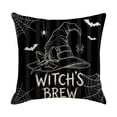 thumbnail image 2 of Halloween Horror Printed Throw Pillow Cover, Linen Cushion Case, 18x18 Gothic Spooky Pillowcase, Hidden Zipper, Washable for Sofa Home by MPOISVA, 2 of 6
