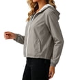 thumbnail image 5 of Jsaierl Women's Lightweight Hooded Zip Up Windbreaker Jacket with Elastic Cuffs and Drawstring Bottom Sporty Outdoor Top, 5 of 8