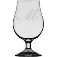 thumbnail image 1 of Bix Script Etched Monogram Glencairn Crystal Iona Beer Glass Letter M, 1 of 1