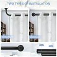 thumbnail image 4 of Black Wrap Around Curtain Rods 48 to 90 Inch:Blackout Heavy duty Adjustable Window Curtain Rod for Bedroom,Industrial Darkening Curved French Metal Single Drapery Rods Easy Install,Matte Black, 4 of 17