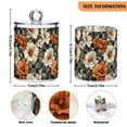 thumbnail image 5 of Yayeee 2 Pack Qtip Holder Bathroom Cotton Swab Canister with Lid Clear Dispenser Set, Gray Floral Pattern, 5 of 6