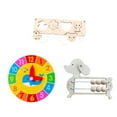 thumbnail image 1 of Niño ocupado tablero parte ocupado tablero accesorios actividad juguete para en edad preescolar Juego de animales y de cachorro y reloj redondo Zulema Tablero ocupado Montessori, 1 of 8