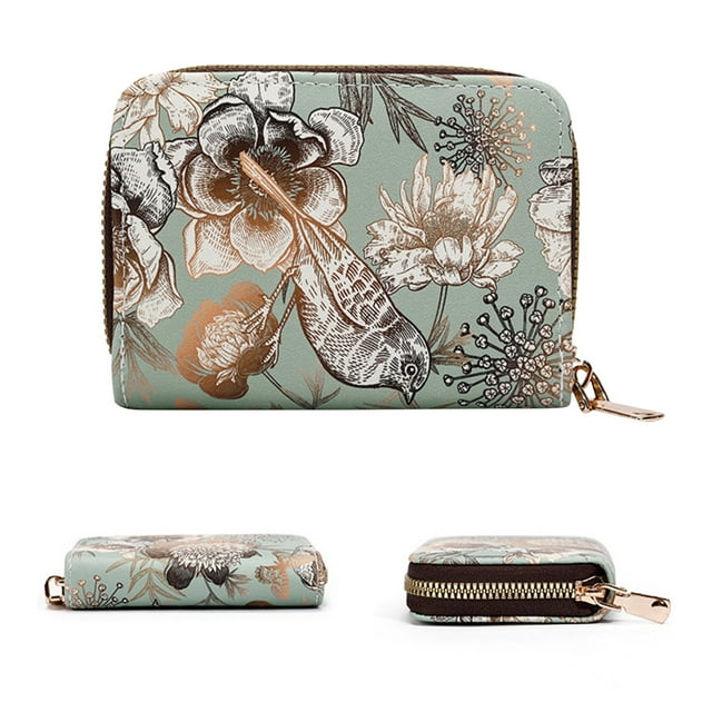 Xihbxyly Nueva Bolsa de Organza Estampada, Elegante Diseño de Bordado, Práctica Anilla para Tirar, Acabado Pulido, Organizador Multifuncional, Compacto y Elegante, Ideal para Viajes, 11 Ranuras para