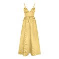 thumbnail image 3 of zanvin Robes de Soirée pour Femmes Article de Vacances, Robe Longue Fendue Soirée Clubwear Longues Robes, Robe de Vacances, Jaune, 3 of 6