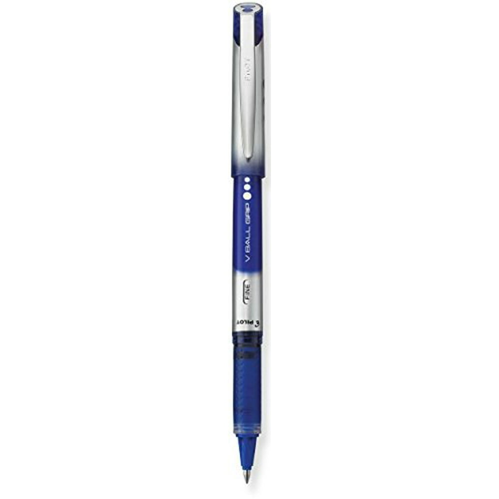 Pilot Vball Grip Liquid Ink Roller Ball Pen, Blue Ink Fine Point, 4