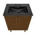 thumbnail image 4 of Bron 24" Freestanding Bathroom Vanity in Brown Oak with Black 3-Hole Centerset Sink Top, 4 of 7