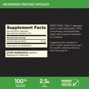 Optimum Nutrition Micronized Creatine Monohydrate Capsules, Keto Friendly, 2500mg, 300 Capsules (Packaging May Vary)