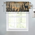 thumbnail image 4 of Rustic Deer Window Curtains Valances Forest Tree Retro Barn Door Wildlife Animal Wooden Planks Rod Pocket Window Valance for Living Room Bathroom Bedroom Kitchen 54 by 18 in, 1 Panel, 4 of 6