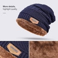 thumbnail image 5 of Conjunto de bufanda y gorro de invierno, gorro cálido con forro polar, calentador de cuello, gorro de punto con gorro de calavera grueso para hombres y mujeres, conjunto de gorro y bufanda d, 5 of 5