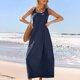 thumbnail image 4 of mfyjkho Vestidos para mujer, Vestido corto informal sin mangas para mujer, estilo playero, holgado, con cuello redondo, para verano y primavera Vestidos de playa para mujer xl, 4 of 9