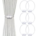 thumbnail image 1 of LAICAIW 6 Pack Magnetic Curtain Tiebacks, Decorative Curtain Holdbacks for Window Décor (White), 1 of 5