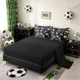 thumbnail image 4 of Meiyoeat Graffiti Soccer Ball Full Size Bedding Sets 7 Pieces for Teens, Abstract stripes splash Full Size Bed in a Bag,Black Reversible, 4 of 6