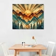 thumbnail image 2 of JEUXUS  Mountain Canvas Wall Art for Home Decor - Boho Style Abstract Wood Grain Sun Mountains Forest Art Picture Print On Canvas HD Giclee Ready to Hang  16x12in, 2 of 6