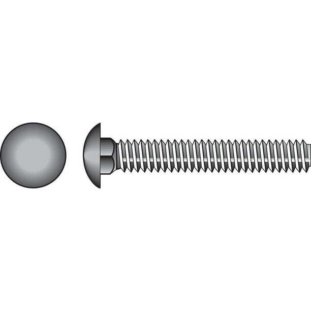 Carriage Bolt HILLMAN de acero galvanizado, 10 cm de largo, 3/8 pulgadas, 1 paquete