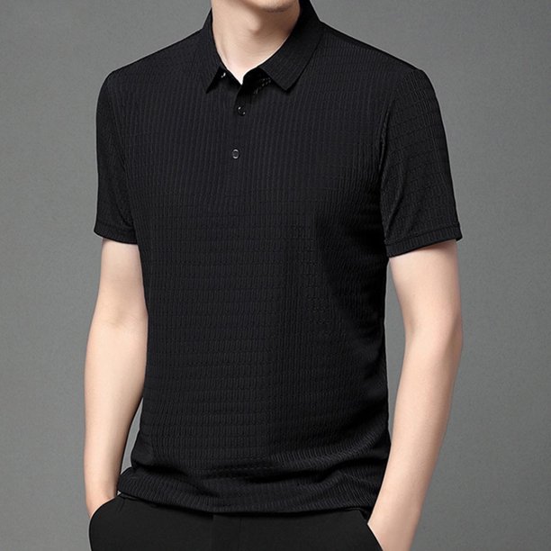 pstuiky camisetas camisas para hombre, Camisa tipo blusa informal de manga corta con cuello vuelto para hombre camisetas de hombre m
