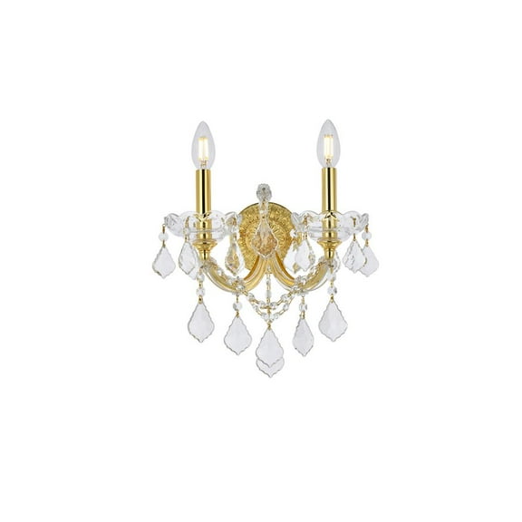 Maria Theresa 2 light Gold Wall Sconce Clear Royal Cut Crystal
