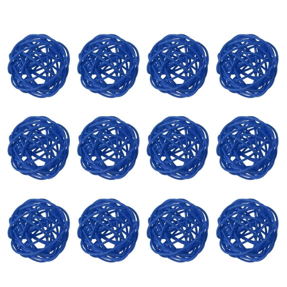 Uxcell 12 Pcs Wicker Rattan Balls 2 Inch Rattan Decorative Balls Vase Fillers for Wedding Party Centerpiece Bowls Home Decoration, Blue