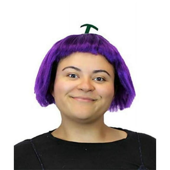 HPO Adult Women Fruit & Vegetable Wig, Purple Color, Premium Breathable Capless Cap