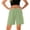 Mint Green, variant on Women's Elastic Waist Cotton Blend Shorts, Casual Pull-On Knee Length Shorts, Loose Fit Everyday Shorts with Pockets