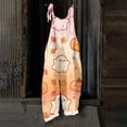 thumbnail image 4 of Halloween Jumpsuits for Women Summer Plus Size Boho Beach Rompers for Women Sleeveless Pumpkin Ghost Jumpsuits Rompers Casual Loose Spaghetti Strap Womens Overalls Earthy Yellow 2XL, 4 of 7