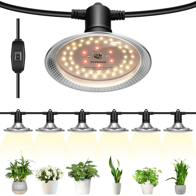 Outdoor LED Grow Lights String Grow Light Full Spectrum Plant Growing Lights with Ft Adjustable Cord for Seedling Veg Flower in house Garden Backyard Farm (Light)