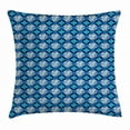 thumbnail image 1 of Ikat Throw Pillow Cushion Cover, Hand Drawn Doodle Diagonal Squares with Sketchy Look in Blue Shades, Decorative Square Accent Pillow Case, 24 X 24 Inches, Dark Blue Pale Blue White, by Ambesonne, 1 of 2