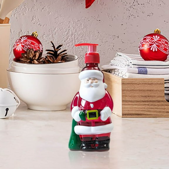 Christmas Bathroom Soap Dispenser Set, Holiday Theme Hand Soap Bottle, Snowman Santa Claus Christmas Tree Shape, Suitable for Bathroom Kitchen, Fun & Festive Decor