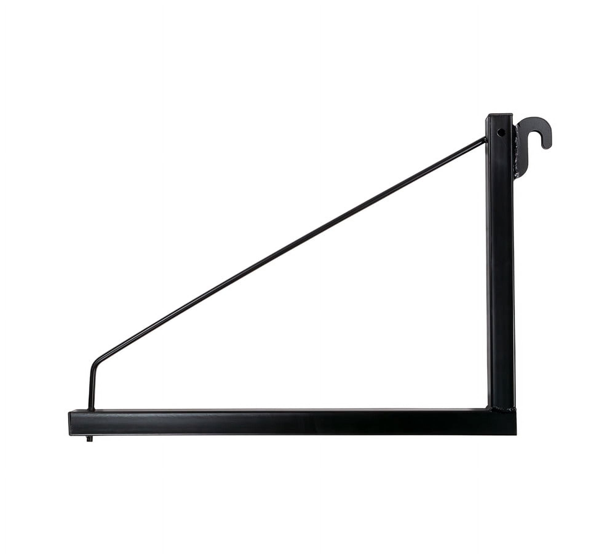 4 Pack 1 Tier Shipping Container Shelving Bracket with Hooks - 16"x18", 550 lbs WLL - Black Powder Coated Steel for Heavy Duty Trailer Containers - Easy to Assemble & Remove