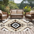 thumbnail image 4 of Round Rugs 6Ft, Boho Black Brown Round Area Rug Washable Indoor Throw Carpet, Vintage Southwestern Ethnic Geometric Soft Non Slip Circle Rug for Office Cabinet Home Decor Aesthetic, 4 of 8