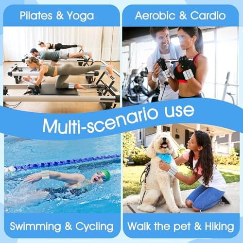 Wrist Weights Set of 2(1Lbs Each), Adjustable Wrist and Ankle Weights for Women and Men, Wearable Arm & Leg Weights Set for Walking, Yoga, Swimming, Cardio, Aerobics, Gym