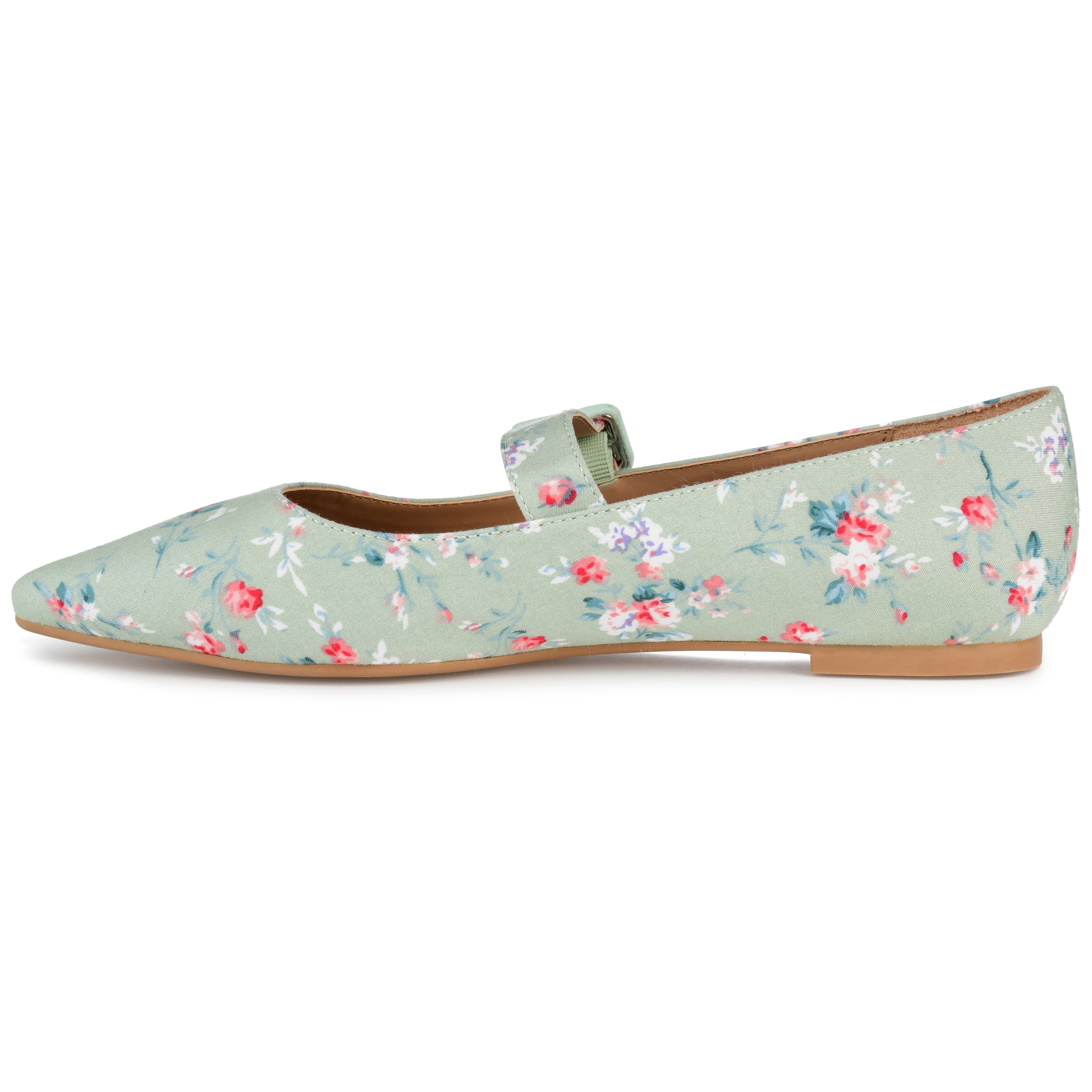 Journee Womens Karissa Buckle Pointed Toe Mary Jane Dress Flats