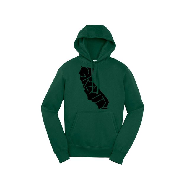 Gravity Trends Cali Hooded Pullover - Black Logo - Forest Green - 2XL