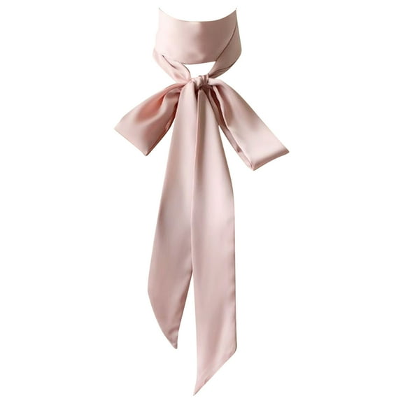 UNTERING Hairband Long Ribbon Silk Scarf Elegant Hand Tied Neck Scarf Elegant Hair Scarf Women Dinner Party Hairband Elegant Hair Decors
