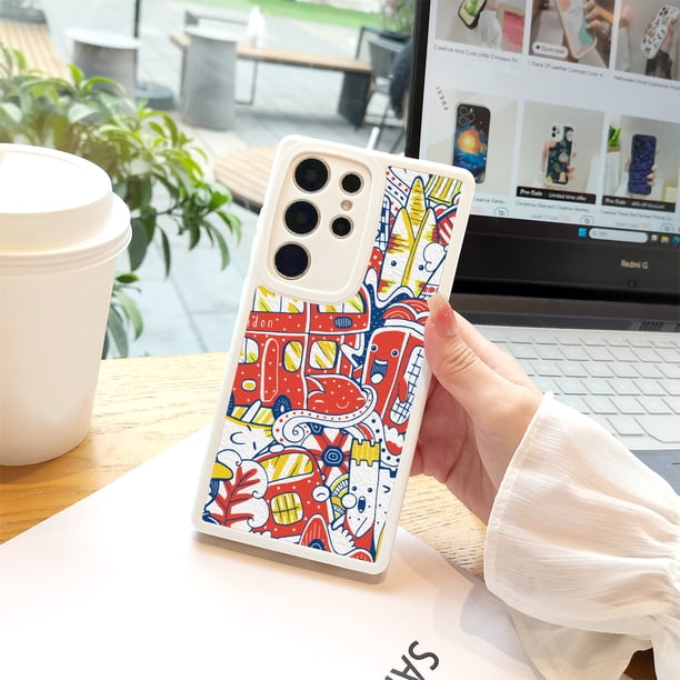 Único y llamativo: carcasa de teléfono colorida y esmerilada con ilustración divertida para iPhone 15 Pro Max 14 13 12 Pro 11