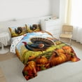 thumbnail image 3 of Manfei Western Farm Turkey Queen Comforter Set,Thanksgiving Theme Bedding Sets,Autumn Harvest Pumpkin Bedding Comforter Set For Kids,Super Cozy Room Decor Reversible,3 Pieces, 3 of 8