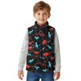 thumbnail image 4 of Xoenoiee Dinosaur Print Sleeveless Outerwear Warm Fleece Vest for Boys Kids Zipper Coats with Pockets Winter Spring Fall Jacket Jogging Yoga Fleece Vest, Size 2T, 4 of 7