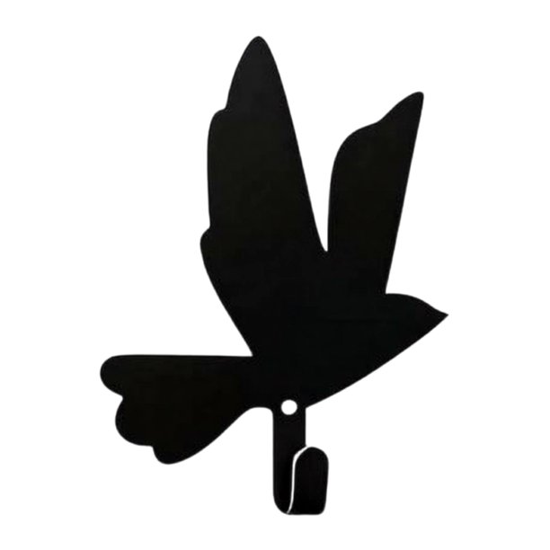 Gancho de pared con forma de pájaro volador, gancho artístico de metal negro con forma de pájaro, perchero decorativo, colgador de toallas, gancho para llaves para baño, cocina y entrada.