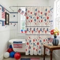 thumbnail image 3 of Independence Day Shower Curtain, 72" x 72", Retro Red Blue Love Stars Flags Green Leaf Waterproof Bathroom Curtain Washable Shower Curtain Set with 12 Hooks, 3 of 9