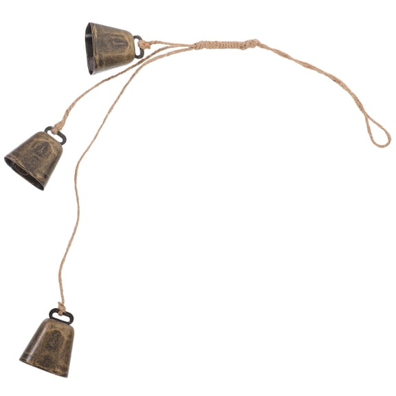 FOMIYES Dark Brown Vintage Cowbell with Loud Ring for Xmas Wreaths and Hanging Decor