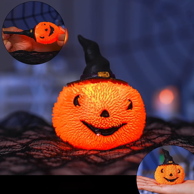 IMENGL Light Up Halloween Pumpkin Stress Ball Release Toy 6 Cm,Rot,Games Sausage,Fidgets toy toys ‘s pack squishes for kids small party sqishy's mini giant animals bulk treasure box classroom animal