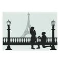thumbnail image 1 of Engagement Party Cutting Board, Paris Lovers City Wedding Proposal for Future Image Happiness, Decorative Tempered Glass Cutting and Serving Board, Large Size, Black and White, by Ambesonne, 1 of 1