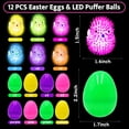 thumbnail image 3 of Relleno LED Puffer Balls Olixmlya para huevos de Pascua, paquete de 12 unidades para niños, 3 of 8